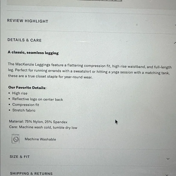 Tuckernuck Harbor Blue High Rise Long Compression Spandex MacKenzie Legging - Picture 5 of 5